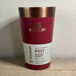 STANLEY Stacking Beer Pint cup 16 oz insulated RARE Edition Burgundy Gold Color